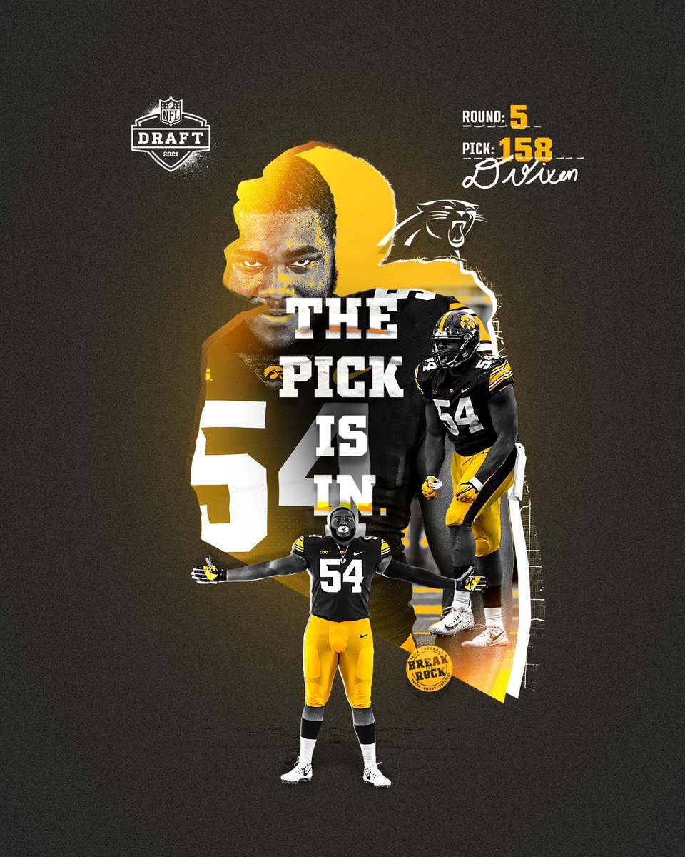 HawkeyeFootball's tweet image. Back to back Hawks off the board! @DaviyonNixon is heading to the @Panthers ! Taken in the fifth round of the NFL Draft!

#NFLDraft x #NFLHawks