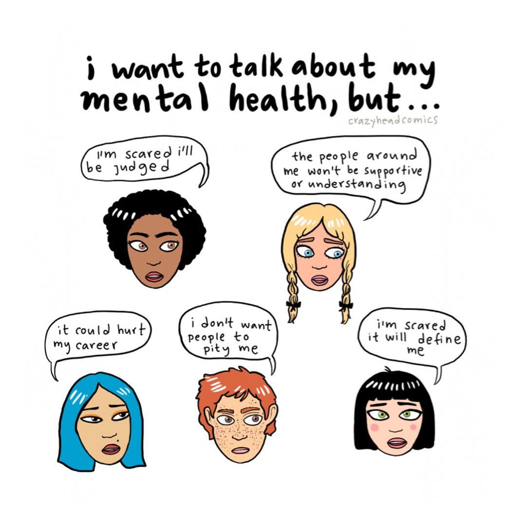 May is #MentalHealthAwarenessMonth!

<a href="/crazyheadcomics/">matilda</a> on IG illustrates some common fears related to talking about #eatingdisorders and other #mentalhealth conditions. Let’s normalize these conversations and encourage people to share their experiences and know they’re #NotAlone!