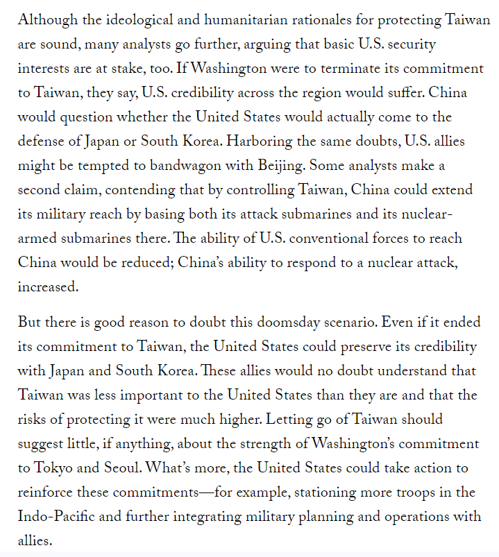 The Rhineland and Sudetenland are not core U.S. interests, this appears to be arguing.