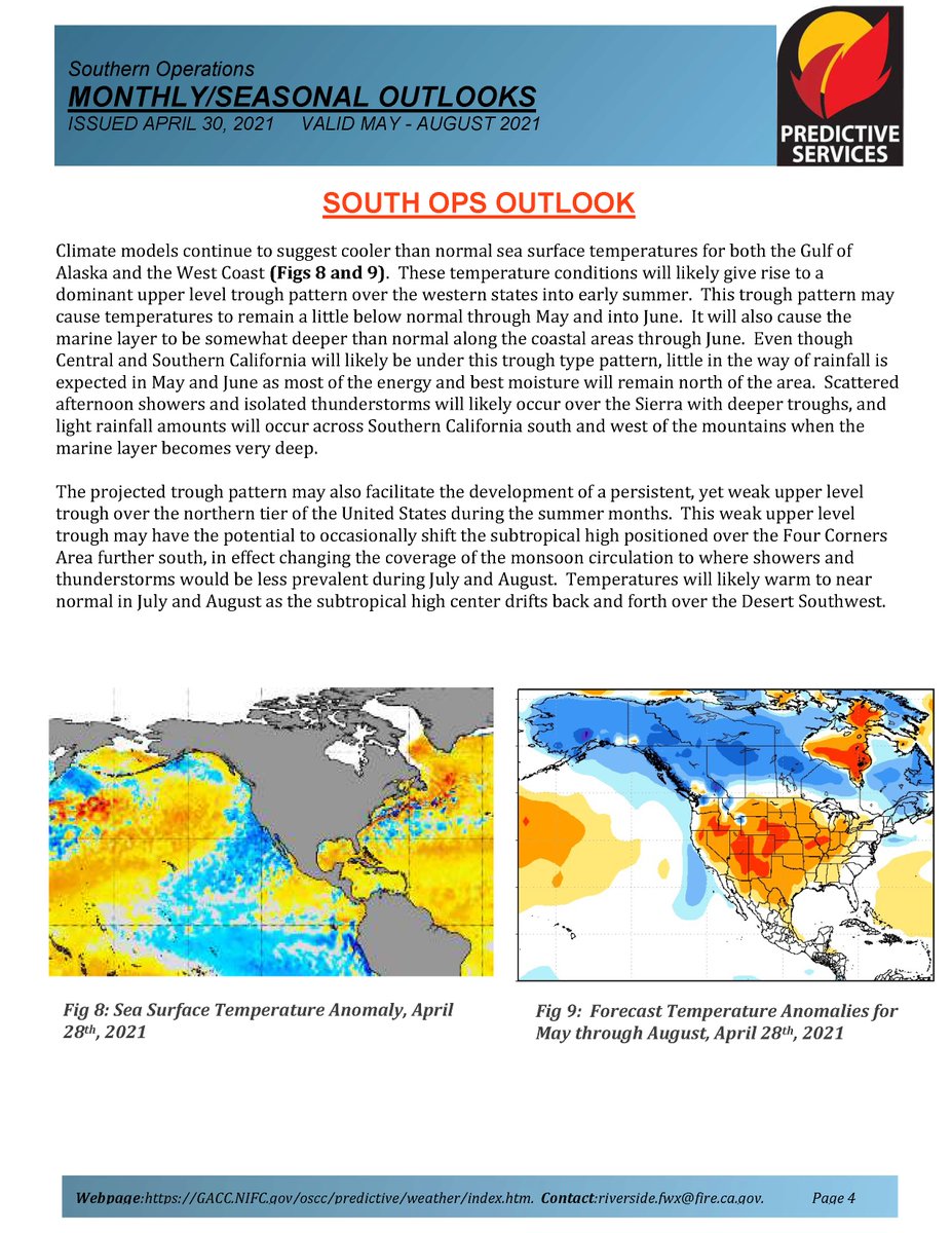 JhawkFire's tweet photo. 2/ #SouthernCalif #Wildfire #SoOps #PredictiveServices Outlook. May-Aug 2021. #FireWeather #FireFuels #FireBehavior. file:///E:/Documents/Twitter/PredServ%20Outlook/PredServ~May-Aug2021/PredServ~May-Aug2021Outlook~01may21.pdf
@sawti_forecast @NWSLosAngeles @NWSSanDiego @RichIMET https://t.co/G3jUKufiDn
