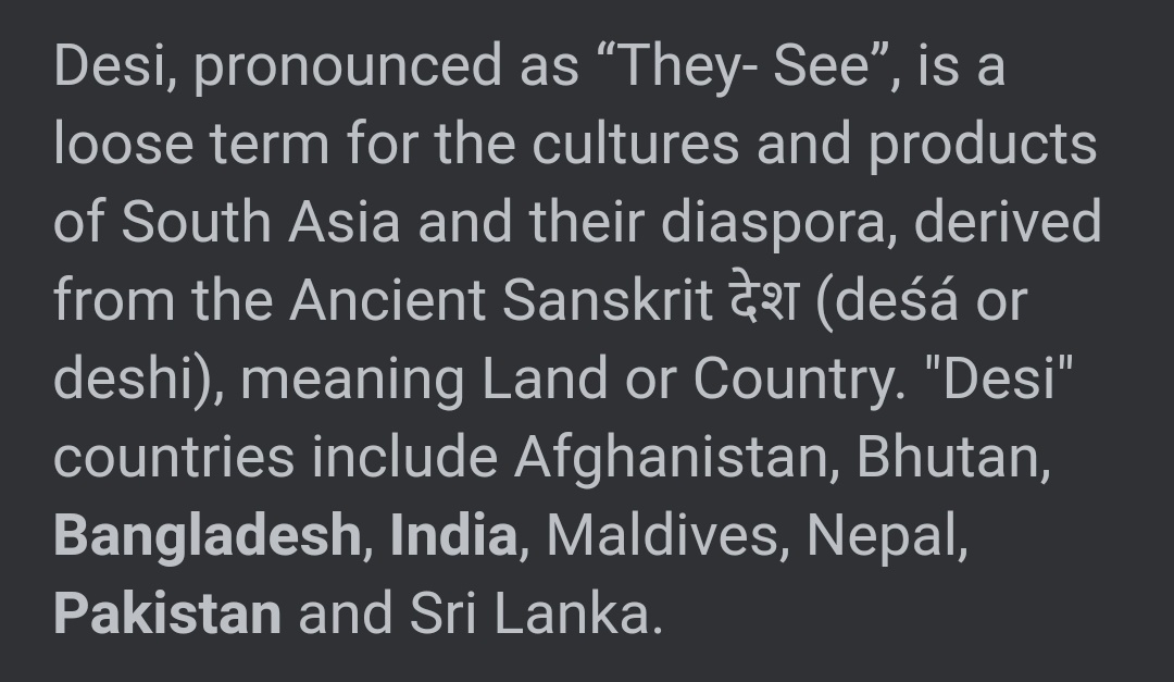 as a Pakistani, I keep hearing people say indians are desi, never including the rest of the countries involved