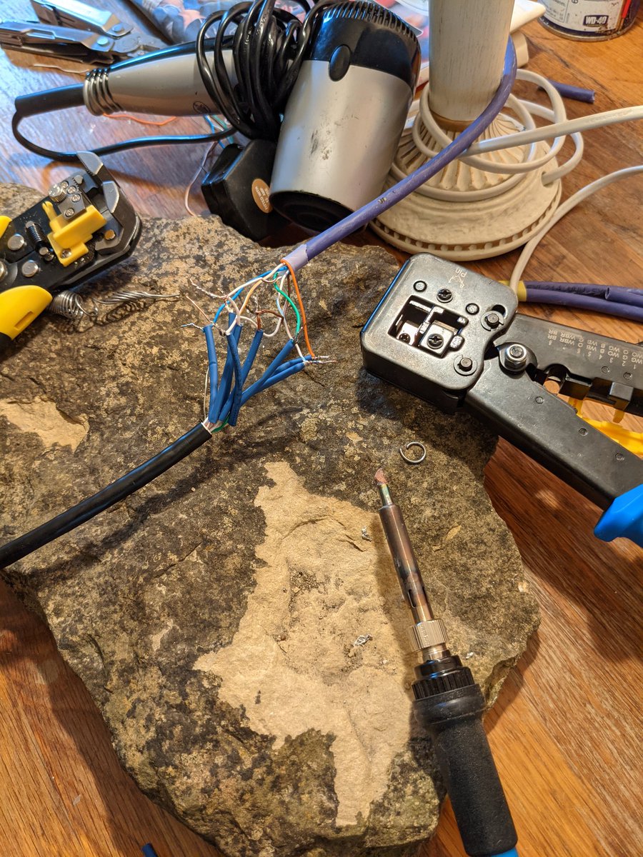 rupester's tweet image. I needed to join two Ethernet cables. Judge away!