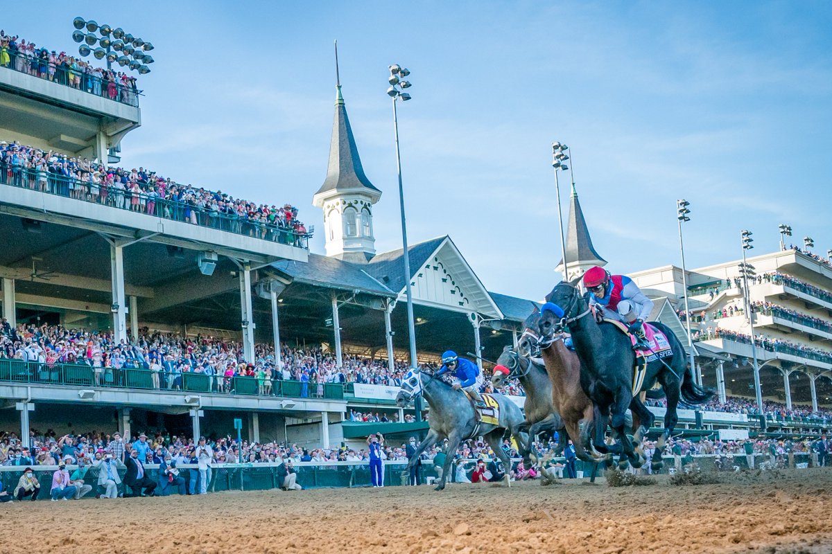 KentuckyDerby's tweet photo. An incredible finish to an incredible day underneath the Twin Spires of @ChurchillDowns.

#KyDerby https://t.co/1TQJ0OFqgA
