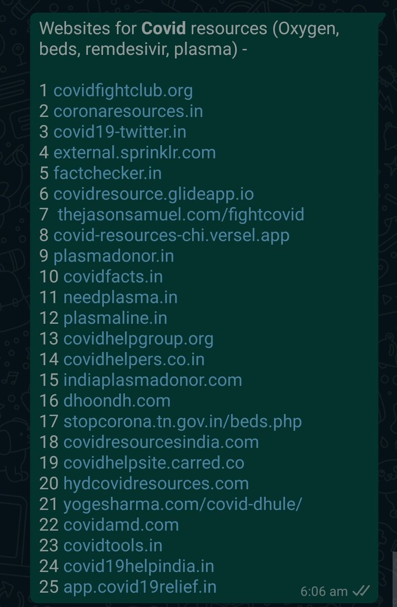 Getting new updates from these 
#CoronaUpdate #CovidHelp #oxygen #beds #plasma #india #Remedesivir 
<a href="/Divyanshsoni/">Dv_ansh</a> @zacku111