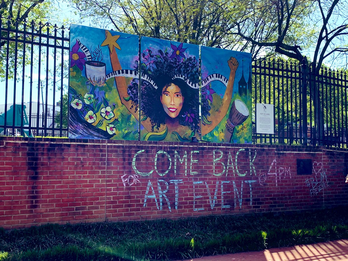 I’m in Frederick, Maryland for the ribbon cutting of 'Black Girl Magic,' a mural by @Lusmerlin. The mural is located at William R Diggs Pool at Mullinix Park.