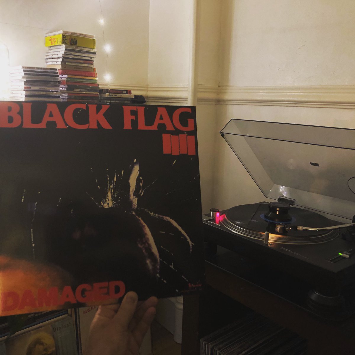 Tonight’s listen.  The 1981 Black Flag classic Damage with that pretty amazing dude Henry Rollins on vocal duty.  I love that guy.