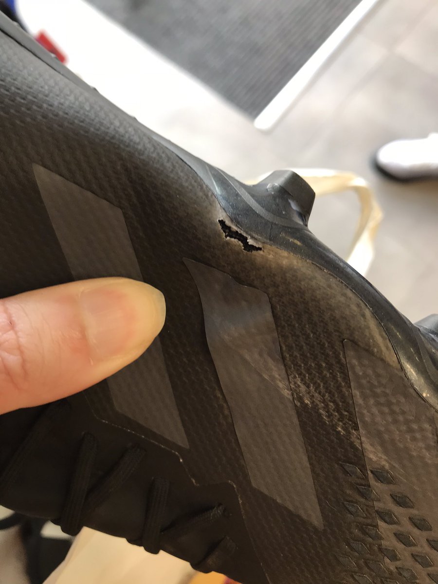 Nurse5Soccer's tweet photo. @SportsDirectUK @adidasfootball @adidasUK  Question.... 2 week old football boots, unable to return for exchange (didn’t even want refund!) and according to store manager - football isn’t a contact sport and are not made to be tackled in. Is this correct?....Refused exchange https://t.co/jEMdLjFINo