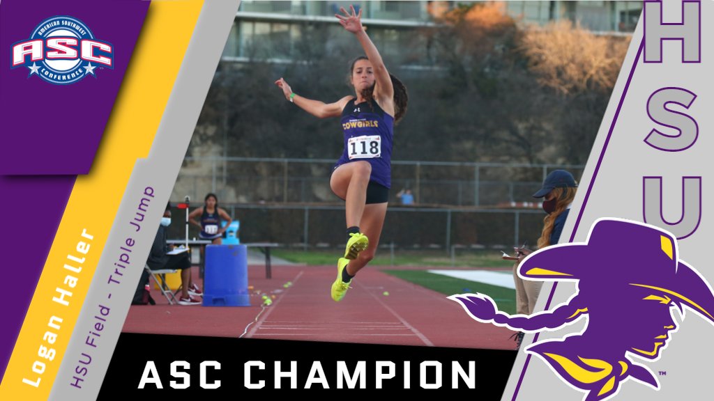 HSUAthletics's tweet photo. Logan Haller is the American Southwest Conference Triple Jump Champion! Congrats to Logan once again! #ASCfield #D3field https://t.co/7jyWoSwahJ