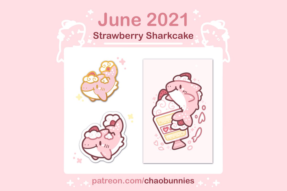 June Theme Reveal - Strawberry Sharkcake!  🦈 🍓 🍰 

If you sign up for my Patreon up by May 31st, 11:59 PM PST, you'll get this friend in June! 