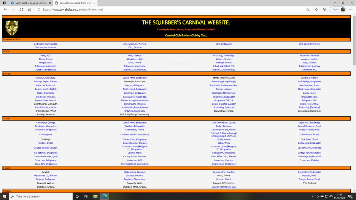 2nd upload of our Carnival Club entries is now on line at scwebsite.co.uk/clubs/index.ht… 3rd upload due on Sunday 9th May.