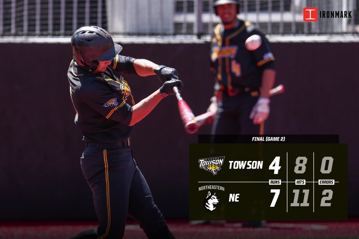 Towson_BASE's tweet image. Noah Cabrera with three highlight reel catches, but Northeastern takes the second game 7-4.
#UnitedWeRoar | #NCAABaseball