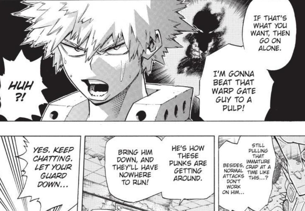 I've always deemed Bakugou as the 'cut to the chase' type of person, meaning he would look for the source of the problem and deal with it. This is just me speculating, but I can see him deeming AFO as the biggest source of the problem.