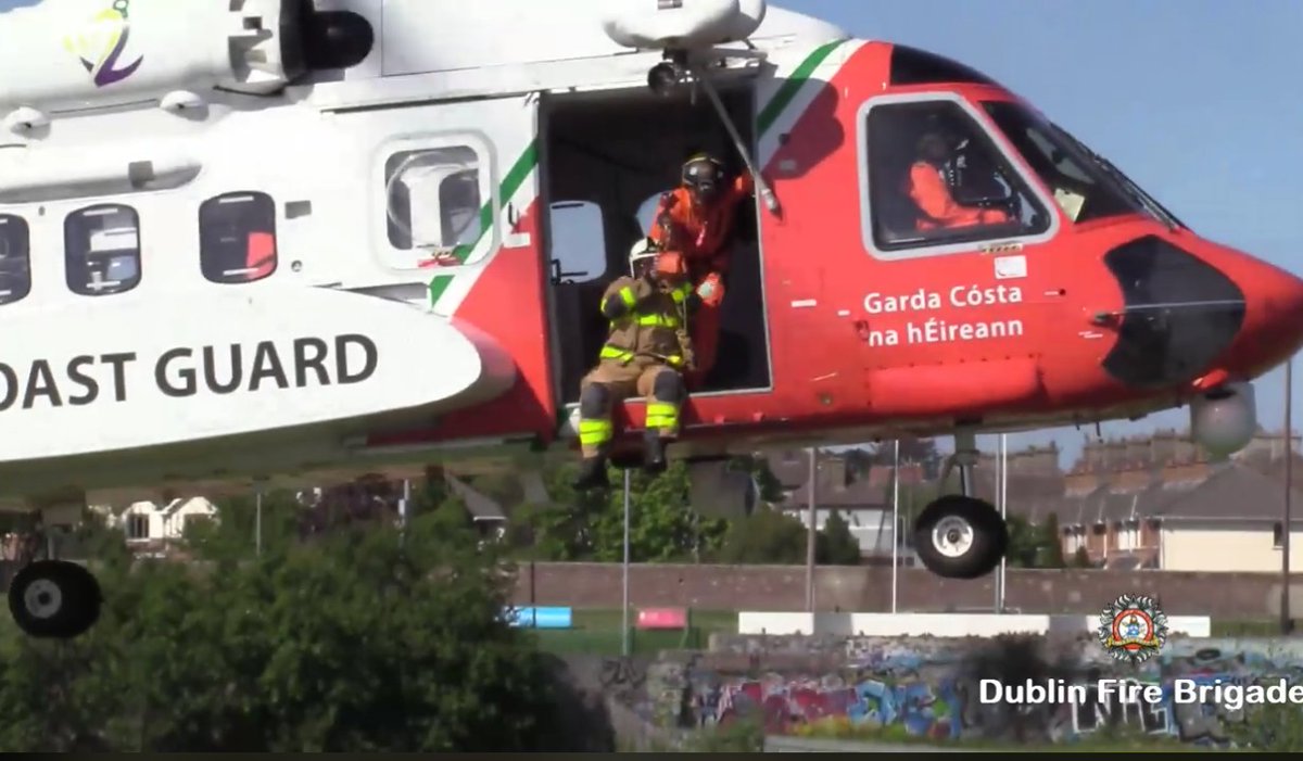 DubFireBrigade's tweet image. A Marine Emergency Response (MER) activation exercise this weekend.

MER firefighters deploy to vessels in the event of a ship fire or other emergency. Lifted in teams by helicopter, DFB can respond to any ship in distress in Irish waters.

#Dublin #fire 📸 file (helicopter)
