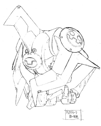 Pretty sure all the official sketches are out there somewhere else, but the weirdest one has to be Rock's model expanded into a blob with the title "Bousou," out-of-control/ running wild.