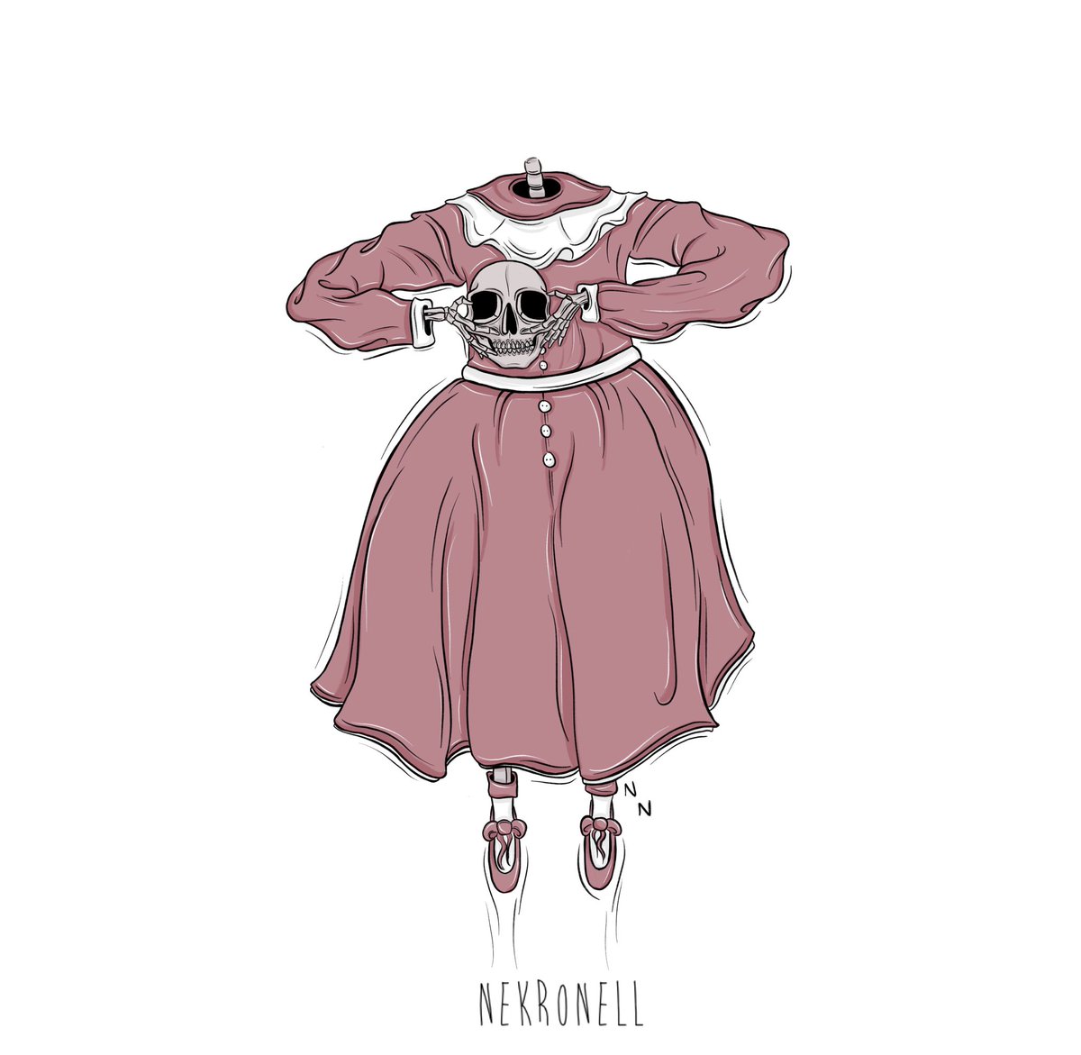 I’m Nell ::) a traditional & digital illustrator who loves to draw bones & skellies 
