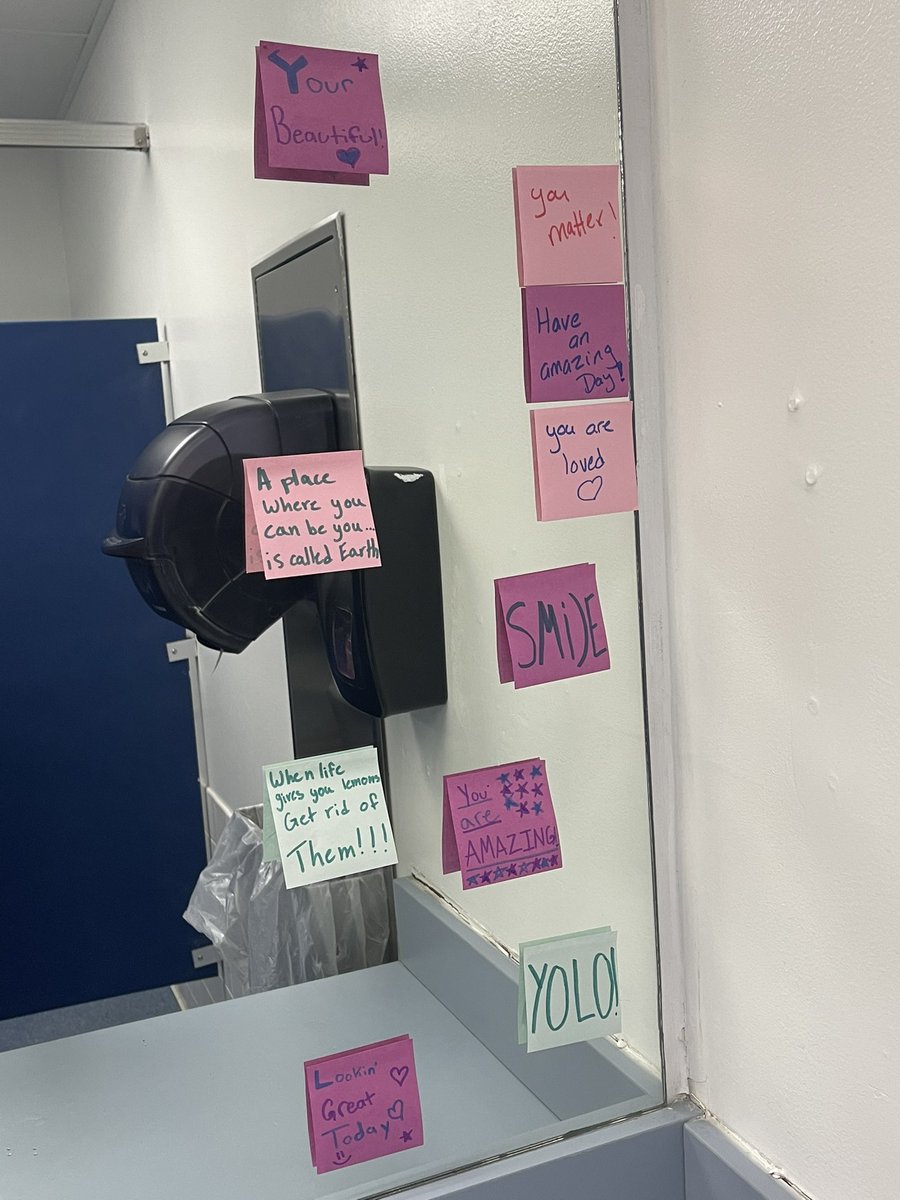 This student learned about Mirror Messages, an effort to increase self-esteem and body positivity. They created a slideshow that was shared in our school-wide guidance lessons & Ss put positive sticky notes up in bathroom mirrors.  #socialjusticeexploration  #mtsdvt  #sschat  #vted
