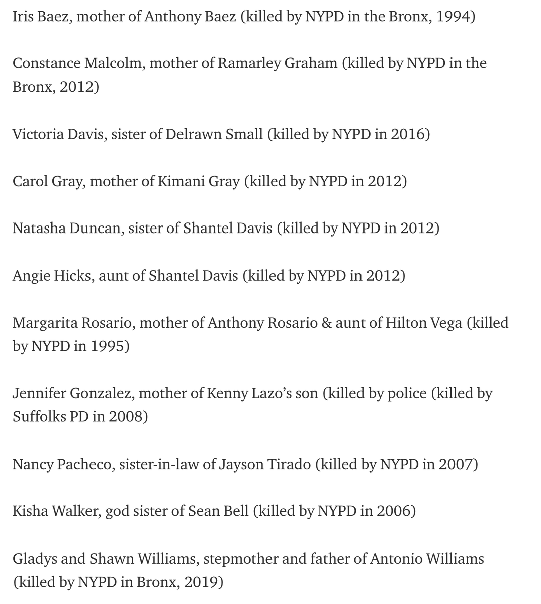 Remember Ramarley? Bell? Kimani? Davis? Vega? Baez? Their families and more whose loved ones were murdered by NYPD made Ritchie Torres a pariah for backstabbing them in favor of NYPD killers.Yang launched his campaign w Ritchie. Their letter: https://medium.com/@baezjustice2020/do-not-vote-for-ritchie-torres-13237f37f78