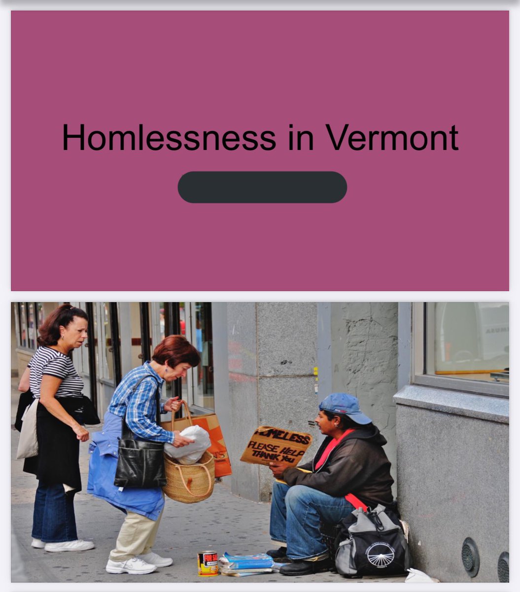 This student created a slideshow about homelessness in Vermont to raise awareness.  #socialjusticeexploration  #mtsdvt  #sschat  #vted