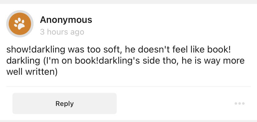 the darkling was too soft