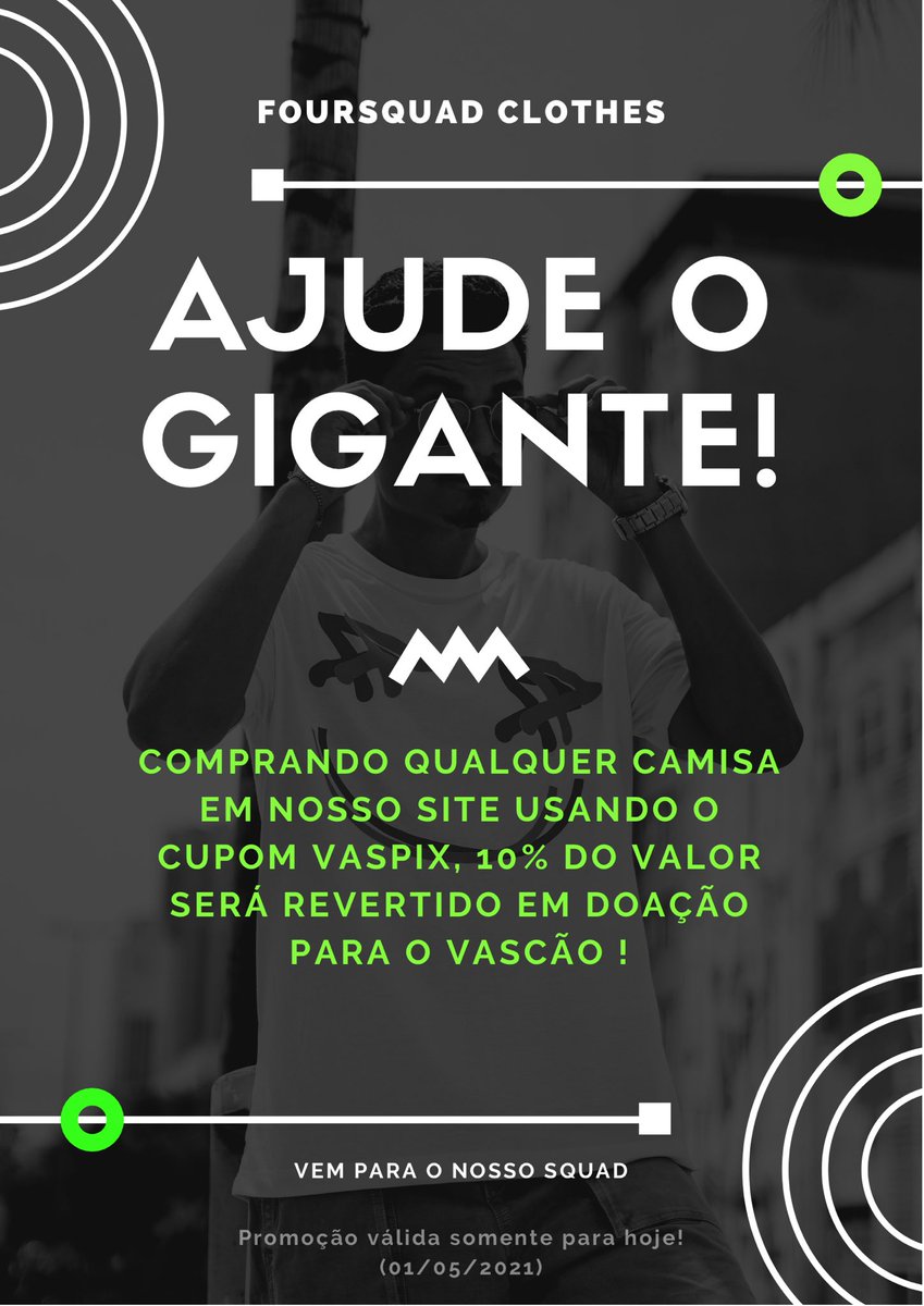 foursquadbr's tweet photo. @newscolina ATENÇÃO TORCIDA VASCAÍNA!!, 
A cada camisa adquirira hoje usando o cupom VASPIX, iremos doar 10% para o Vasco e ajudar esse clube gigante!!! 💢#VasPix #fazopix #vasco #VascoDaGama #gigante 
https://t.co/GaF0gs8b3I https://t.co/g51DuYNFtE
