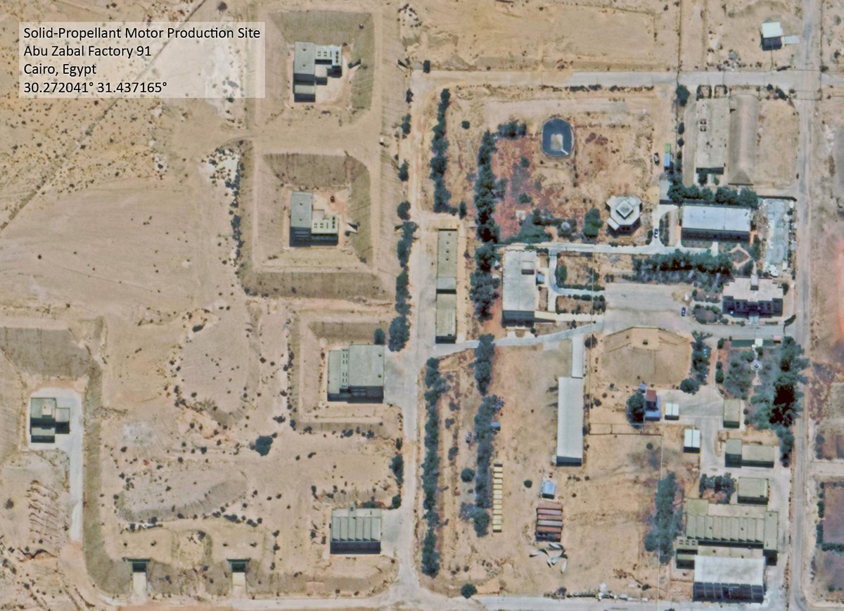 Where did Egypt planto build its Condors? The CIA names the Abu Zaabal Company for Specialized Chemicals/Abu Zabal Factory 91 as Egypt’s solid propellant production site. And behold, there is a site displaying all the features of a solid-propellant site near the town of Abu Zabal