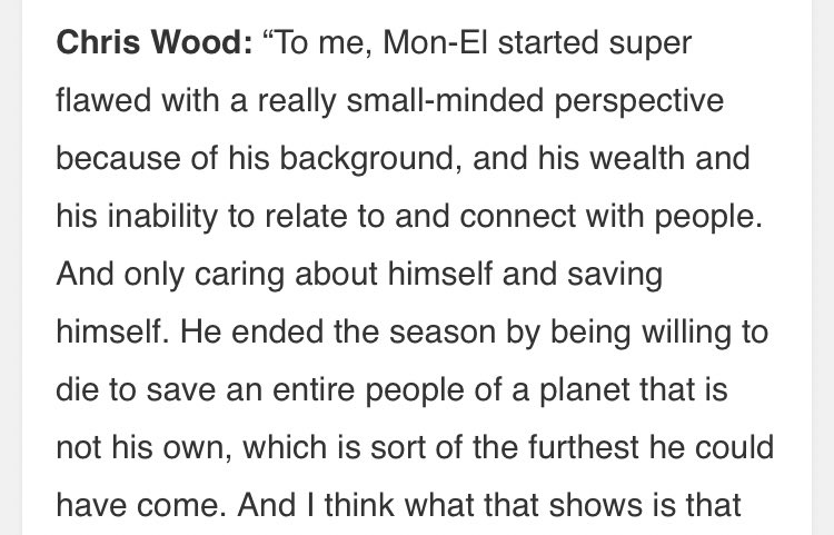 many times, though, he has acknowledged mon-el being small minded and selfish. which is great. but he’s never touched on the horrible treatment of kara. and this is actually what he’s defended the most.