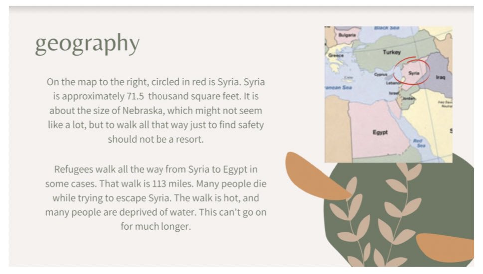 This student learned about the Syrian refugee crisis and created this series of infographics to raise awareness.  #socialjusticeexploration  #mtsdvt  #vted