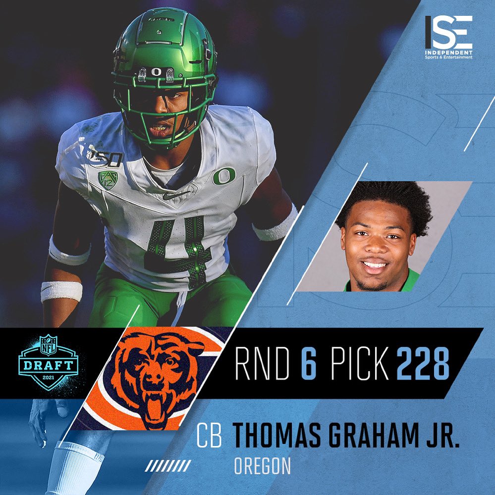 Headed to the Windy City! Thomas Graham Jr. (@_TG4_) has been selected by the Chicago Bears! #TeamISE