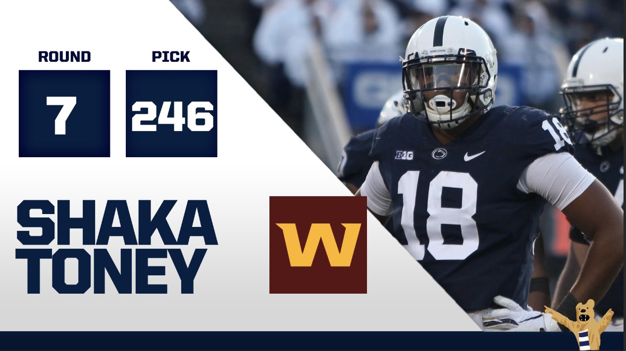 Onward State on Twitter: 'JUST IN: With the 246th pick in the 2021 NFL  Draft, the Washington Football Team selects Shaka Toney!!   / Twitter