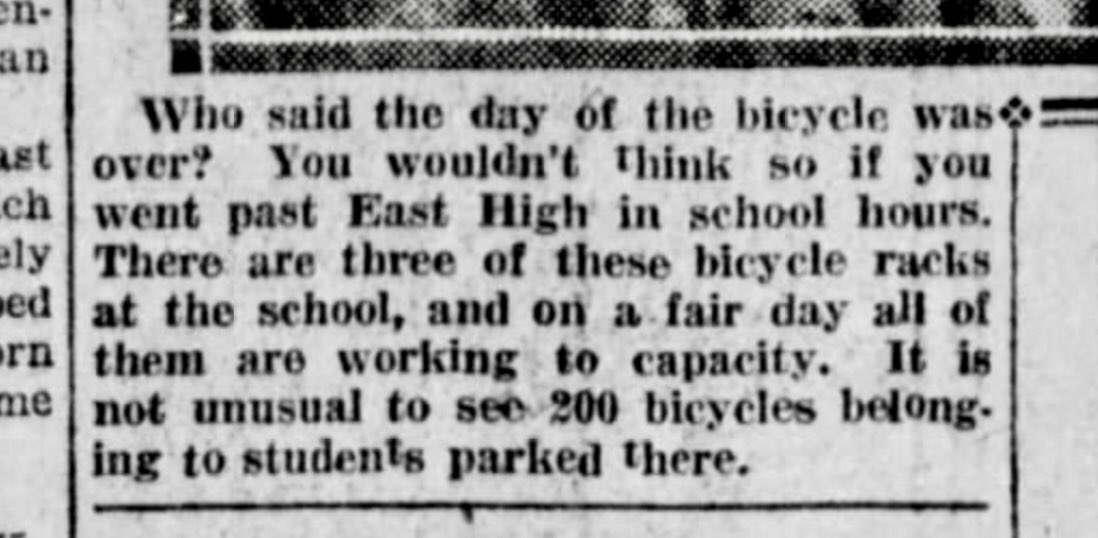 A theme of spring 1921 bicycle-related coverage in Minneapolis papers: Bicycles had been a craze, went “out,” and were resurgent. (Tribune, April 24, 1921)