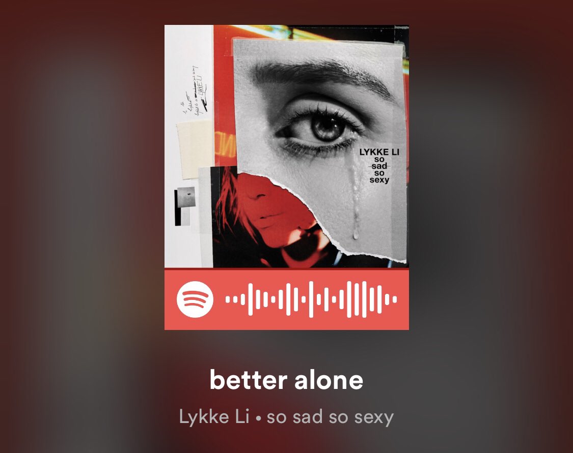 Lykke Li always somehow just... gets it. idk how to explain , this song is genius and beautiful and it does in fact make me feel so sad, so sexy.