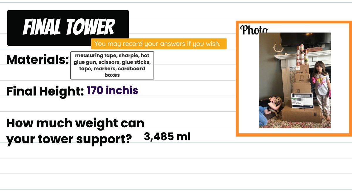 MsBarringtonCG's tweet image. Grade 3 worked to design, modify, and build stable and strong towers @ChristinaGFMPSD @FMPSD #iteachthird #fmpsdlearningathome #scienceisfun #grade3istheplacetobe