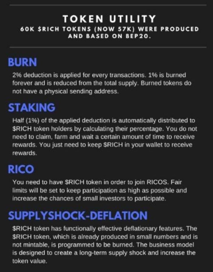 AstrologyCrypto's tweet photo. For #BSC fans
$RICH @RichMakerGlobal
💰60K Supply
💰57K Remaining
💸2% TX fee
🔥1% burned 
♻️1% to holders

#RICO is the #IDO platform
Hold 100 $RICH ($2.5k) for an allocation

🔐Liq locked 1 year
🖨️Can't mint new tokens
👷Should be a safe play
#ihaveabag

https://t.co/Kuwch3krMT https://t.co/fshkoeJMfh