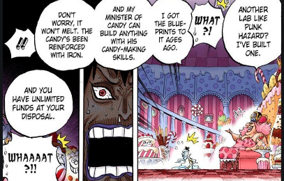 Ironically, it's actually because of Big Mom that these new kids are suffering the same fate as she almost did, being sold into experiments. This is due to her dream, which was inspired by Mother Caramel. A world were all peoples can live at eye level without discrimination.