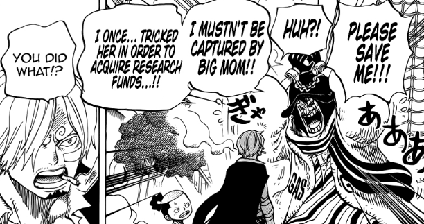We know that Ceaser was taking money from Big Mom for this research but he wasted it on partying, so they came after him at Dressrosa.
