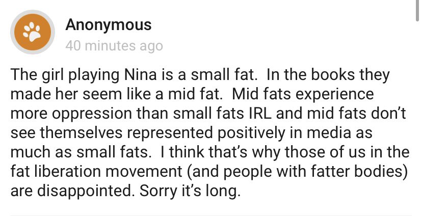 The girl playing Nina is a small fat