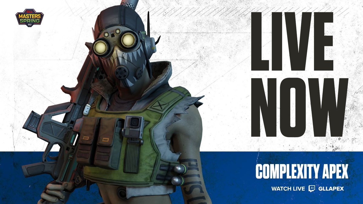 ComplexityCS's tweet image. [#COLAPEX #MastersSpring] 

Day 2 of the GLL NA Finals begin now! 

📺 twitch.tv/GLLApex

#WeAreCOL