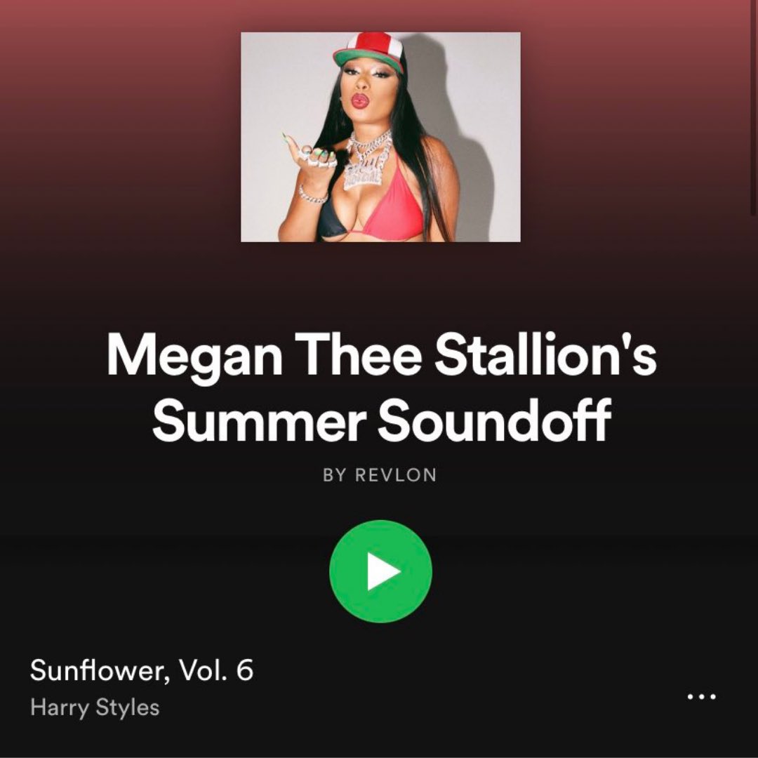 Megan Thee Stallion included Sunflower Vol. 6 in her Summer Soundoff playlist on Spotify! 🌻Check it out here: open.spotify.com/user/cjdg3smcl…