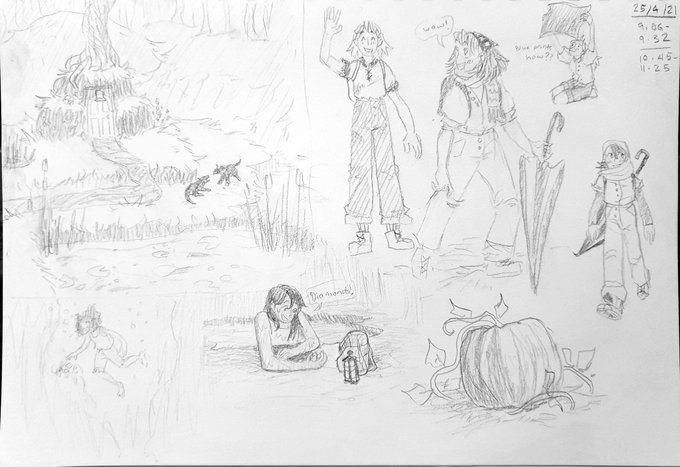 Doodles I made for the #fellasSMP #minecraftart #minesona 
