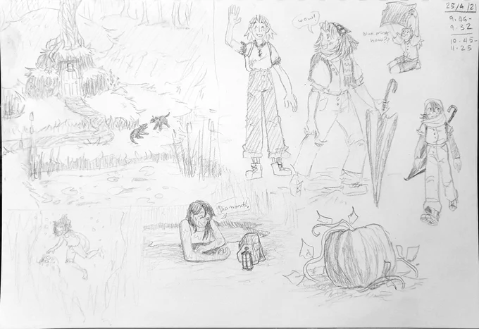 Doodles I made for the #fellasSMP #minecraftart #minesona 