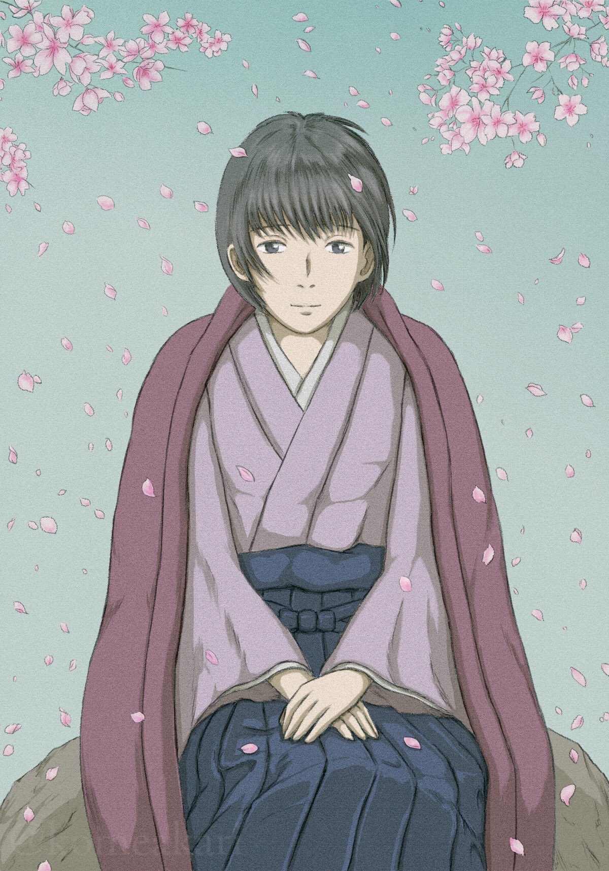 米灯 線画の色を塗ってみました 背景が寂しかったのでアプリ素材の桜画像も加工して入れてみました ほぼアニメ塗りなのですが アナログのテイストも入って自分では割りとイイ感じに描けたのではないかなと思ってます イラスト好きな人と繋がりたい