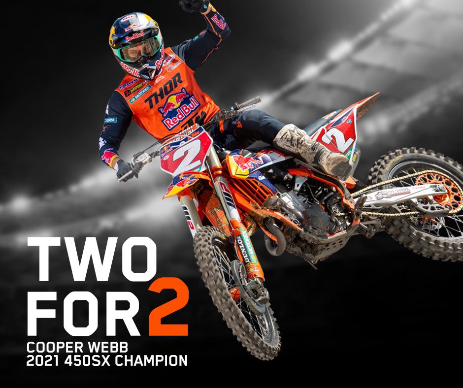 KTM North America (@ktmusa) on Twitter photo 🏆 THE WINNINGEST RIDER OF THE SEASON - <a href="/cooperwebb2/">cooper webb</a> TAKES THE SLC2 WIN AND 450SX @supercrosslive CHAMPIONSHIP FOR THE SECOND TIME!
#KTM #READYTORACE #CHAMPION 🏆 THE WINNINGEST RIDER OF THE SEASON - <a href="/cooperwebb2/">cooper webb</a> TAKES THE SLC2 WIN AND 450SX @supercrosslive CHAMPIONSHIP FOR THE SECOND TIME!
#KTM #READYTORACE #CHAMPION
