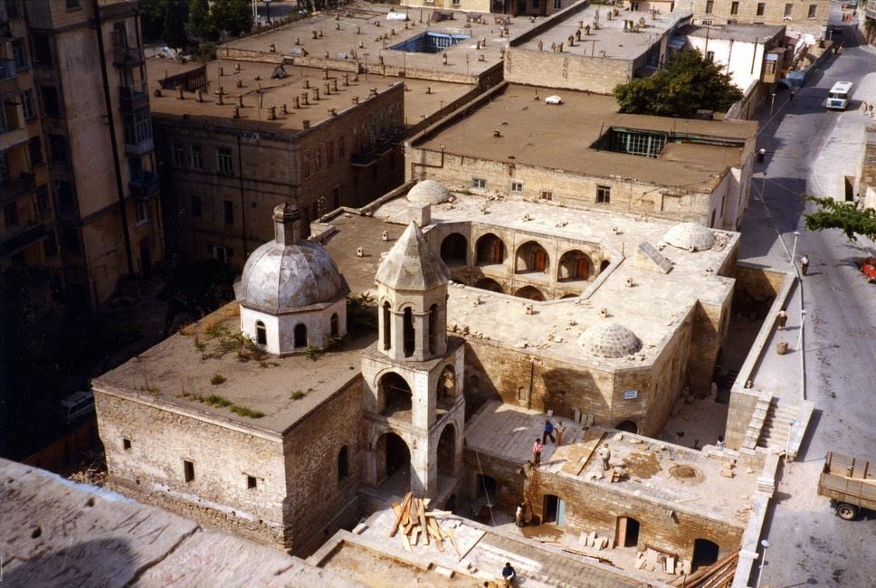 The Church of the Holy Mother of God was located in Baku's Walled City (Icheri Shehir). It was built in 1797-1799, although a church has been mentioned here as early as the 13th century in Armenian and Persian sources. It was destroyed in 1992 and a cafe stands in its place.