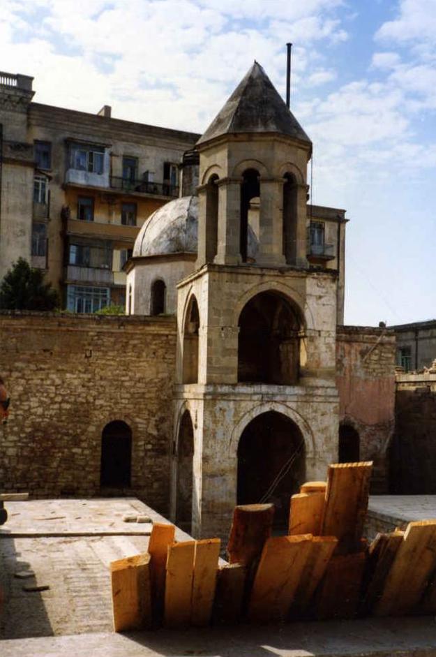 In 1992 during the  #NagornoKarabakh War the church was largely destroyed and its 3 level bell-tower was converted into what the  #Azerbaijani government claimed was a "fire temple." Later a cafe was opened in a green space where the church's prayer hall once stood.
