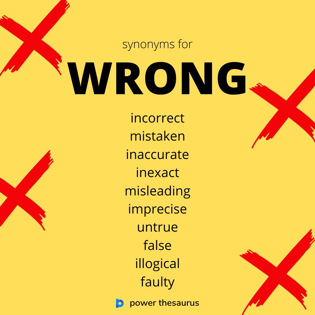 Power Thesaurus on X: ❌ And also #mistake (#noun) is a wrong action  attributable to bad judgment or ignorance or inattention. ❌ Ex.: He made a  bad mistake. ❌ #Synonyms: error, fault