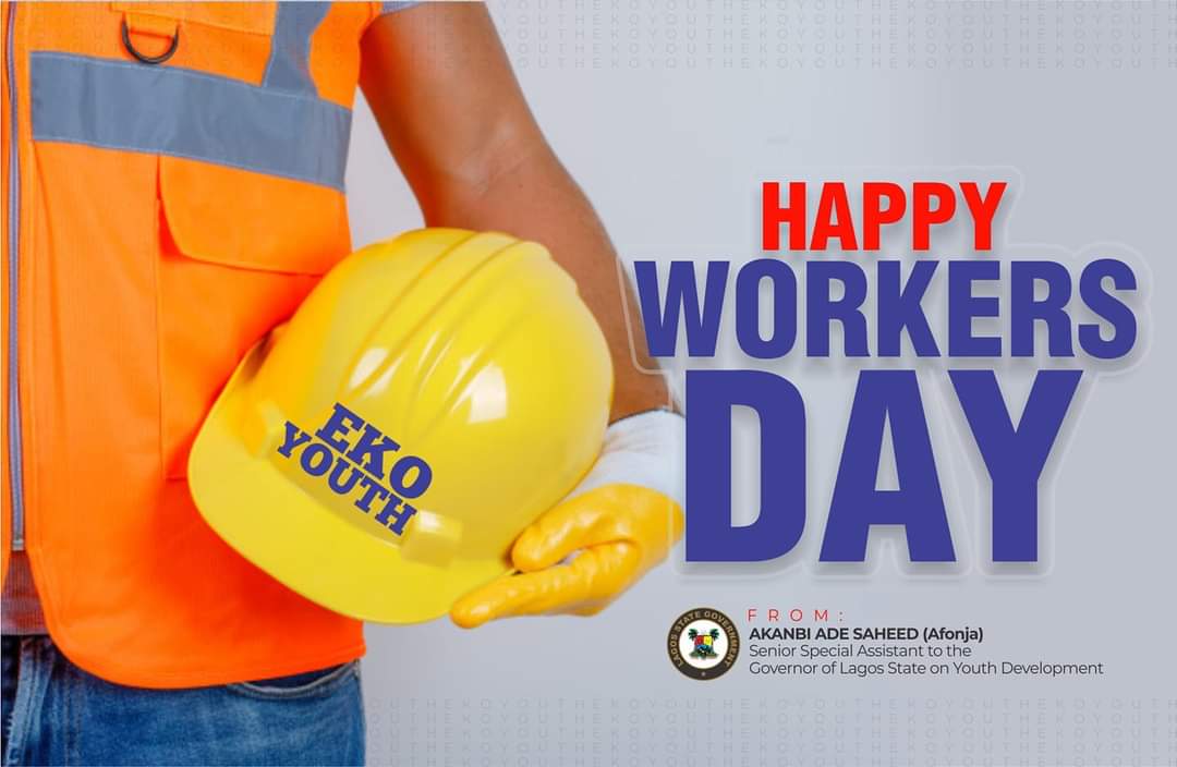 AmbAfonja's tweet photo. Fellow #EKOYOUTH,
Always remember there is dignity in labour.
Be proud of what you do.
HAPPY WORKERS DAY.
#EKOYOUTH
#FORAGREATERLAGOS
#BOS4MORE https://t.co/gBcHZTzY19