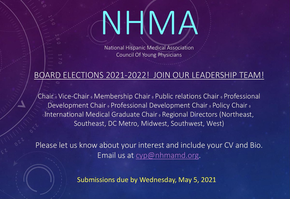 Join us! <a href="/NHMAmd/">National Hispanic Medical Association</a> <a href="/NHMACYP/">NHMA Council of Young Physicians</a> <a href="/NHMA_COR/">NHMA Council of Residents and Fellows (COR)</a> @LMSA_National <a href="/APALatinoCaucus/">APAHispanicCaucus</a> <a href="/LatinasInMed/">#LatinasInMedicine</a> <a href="/hispanicpsych/">American Society of Hispanic Psychiatry (ASHP)</a> <a href="/LatinoSurgery/">LatinoSurgSociety</a> <a href="/hispanicpsych/">American Society of Hispanic Psychiatry (ASHP)</a> #latinxmedtwitter