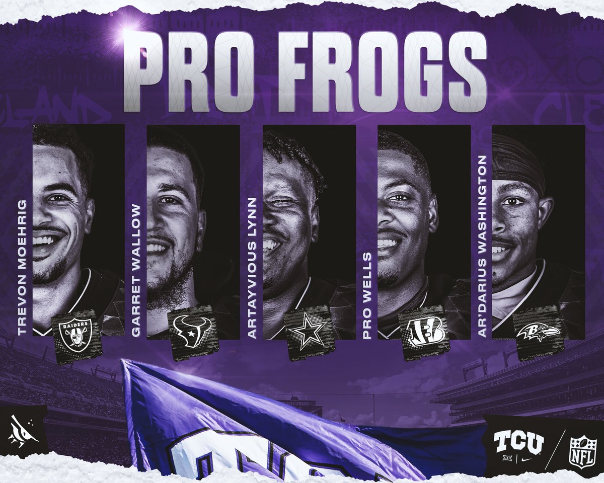 TCUFootball's tweet photo. A big 🐸🆙 to the newest members of the #ProFrog family! https://t.co/TBzOW1ZvwG