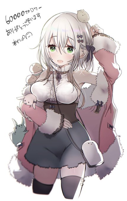 60000フォロワーありがとうございます
記念絵のユキです 