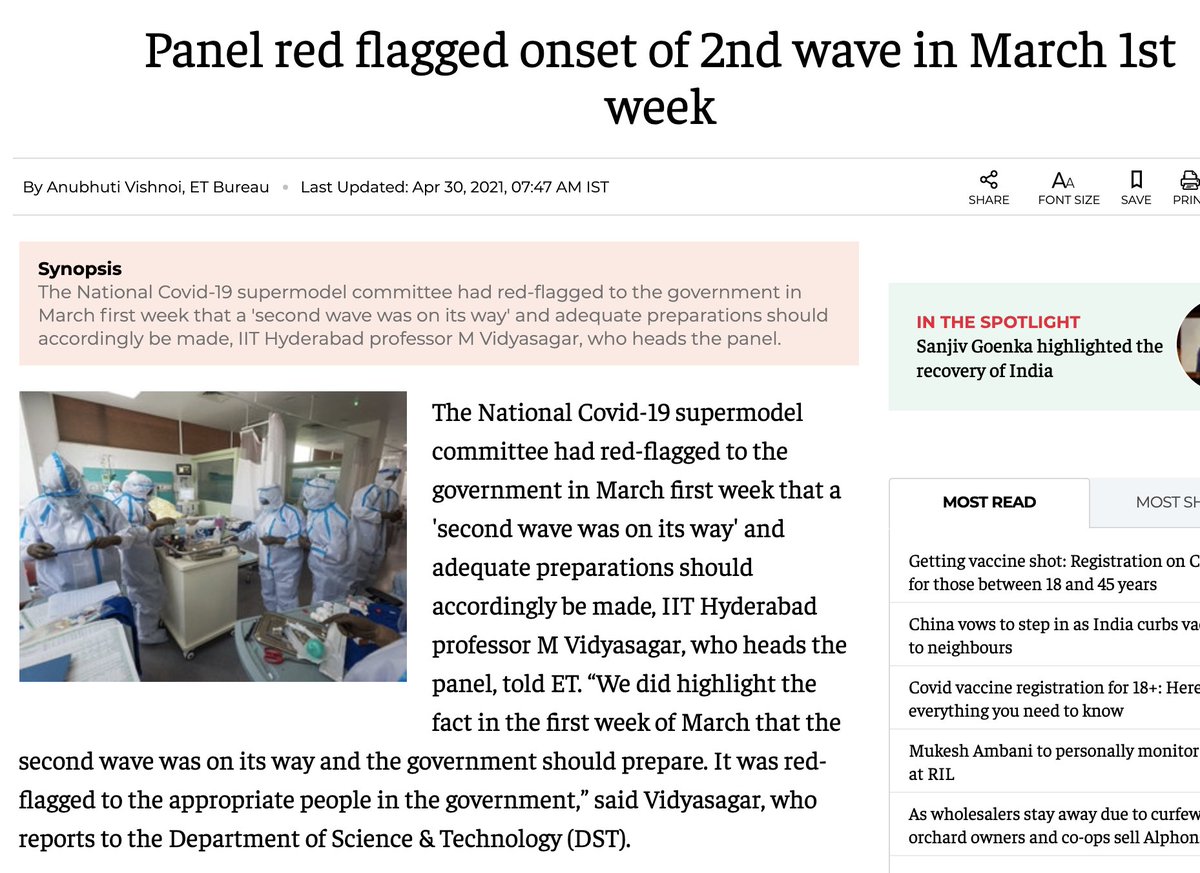 8/10 people would let their guard down. You may argue that he was advised by his team that "All izzzz well". But if the COVID task force did not meet between November 2020 and March 2021, and ignored a 'red-flagged' a March 1st week report from the National COVID-19 supermodel